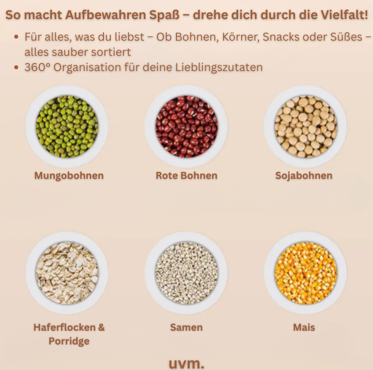 FreshTower – 360° drehbarer Aufbewahrungsspender für Ordnung & Frische