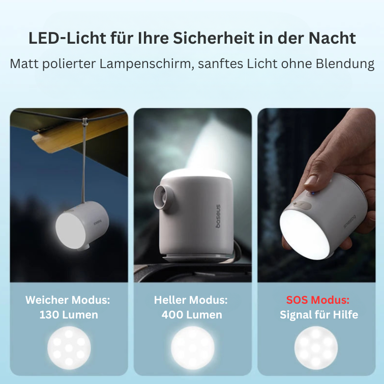 AirBlaze+ Leistungsstarke Luftpumpe mit Energie & Lichtpower