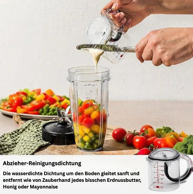 Pourfect – Verstellbarer Messbecher für präzises Messen & einfaches Ausgießen