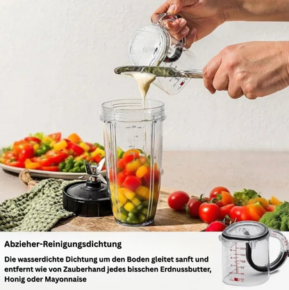 Pourfect – Verstellbarer Messbecher für präzises Messen & einfaches Ausgießen