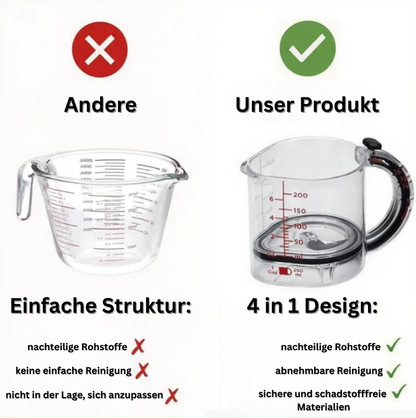 Pourfect – Verstellbarer Messbecher für präzises Messen & einfaches Ausgießen