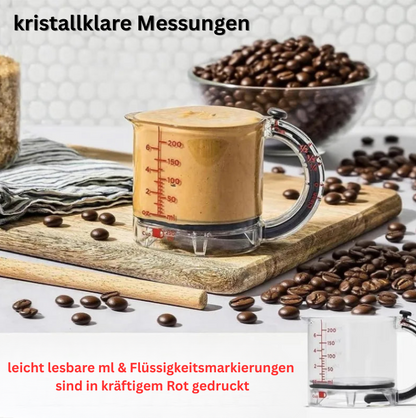 Pourfect – Verstellbarer Messbecher für präzises Messen & einfaches Ausgießen