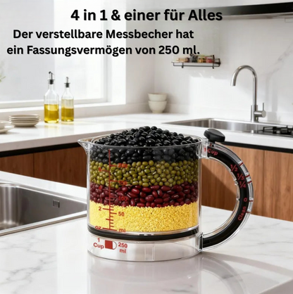 Pourfect – Verstellbarer Messbecher für präzises Messen & einfaches Ausgießen