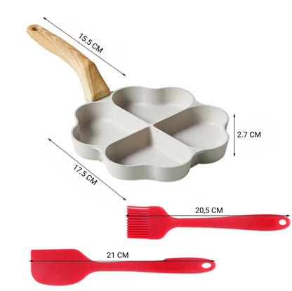 TrioPan- 3-in-1 Bratpfanne – Multifunktionale Frühstückspfanne mit 3 Unterteilungen