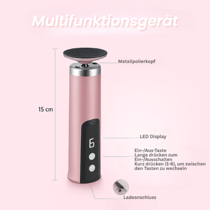 FootShine+ 2-in-1 Hornhautentferner & Pflegegerät für Füße & Hände
