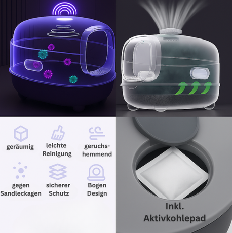 Purrify – Modernes Katzen-WC mit UV-Sterilisation für saubere & geruchsfreie Hygiene