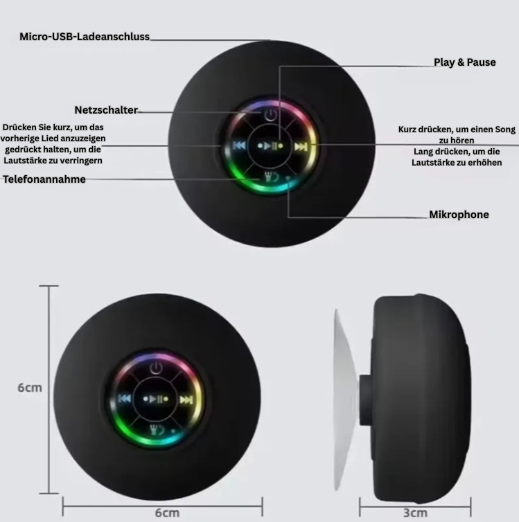 BeatLite – Tragbarer Bluetooth-Lautsprecher mit LED-Beleuchtung