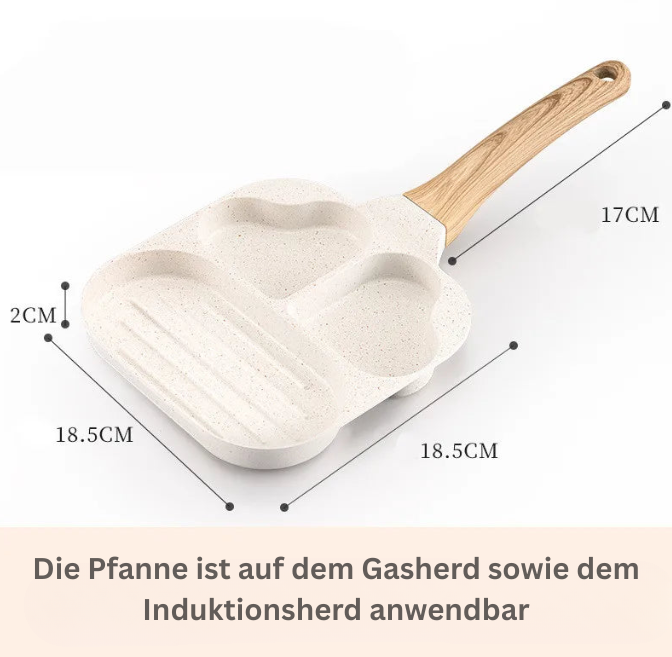 TrioPan- 3-in-1 Bratpfanne – Multifunktionale Frühstückspfanne mit 3 Unterteilungen
