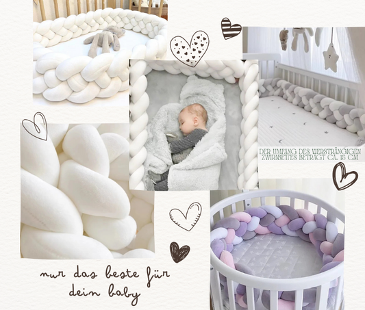 BabyNest – Geflochtenes Babystoßstangen-Kissen für Sicherheit & Geborgenheit