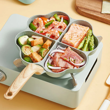 TrioPan- 3-in-1 Bratpfanne – Multifunktionale Frühstückspfanne mit 3 Unterteilungen