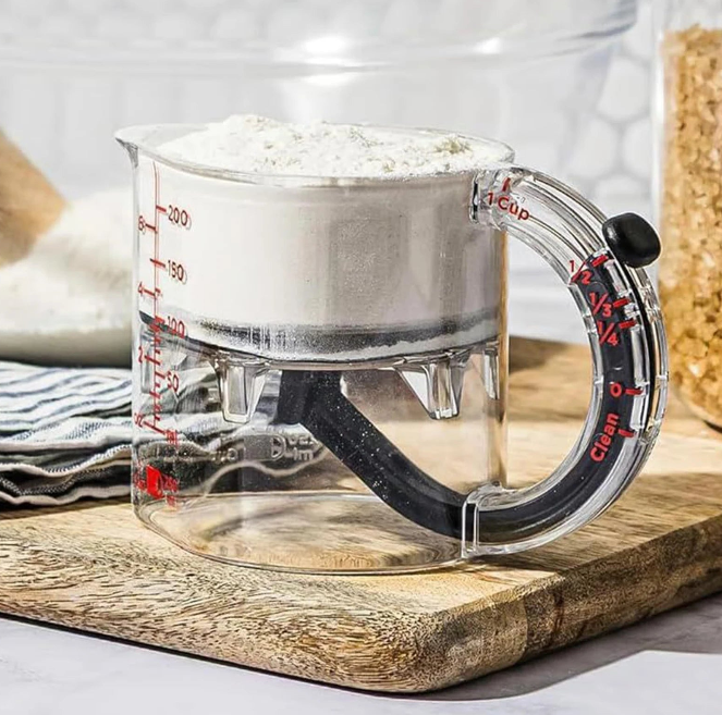 Pourfect – Verstellbarer Messbecher für präzises Messen & einfaches Ausgießen