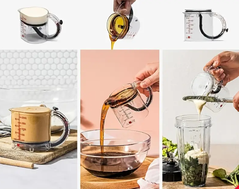 Pourfect – Verstellbarer Messbecher für präzises Messen & einfaches Ausgießen