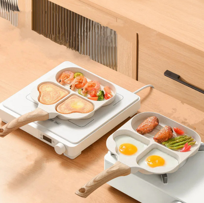 TrioPan- 3-in-1 Bratpfanne – Multifunktionale Frühstückspfanne mit 3 Unterteilungen