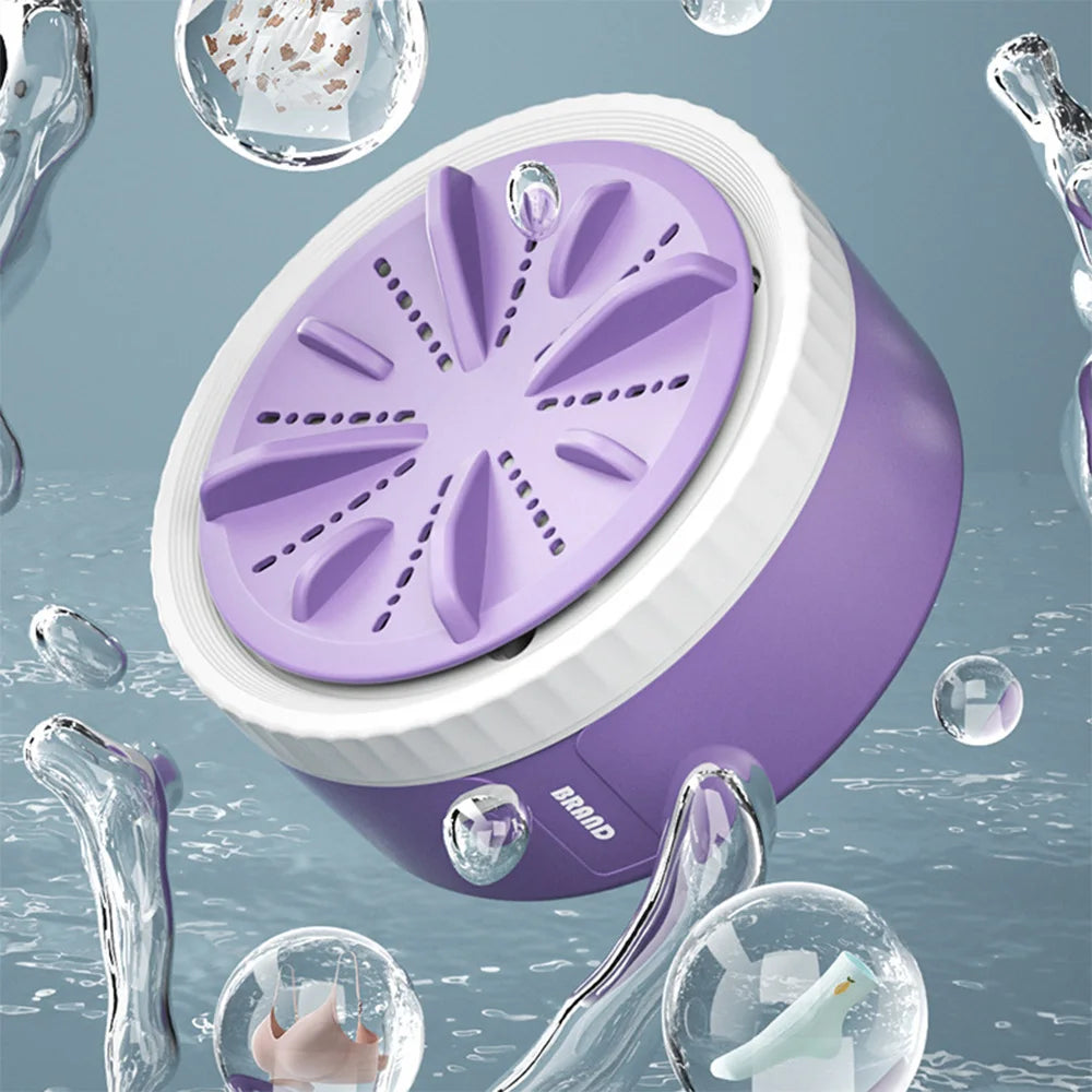 WaveWash+ – Mini-Waschmaschine mit Ultraschall- & Turbo-Technologie für hygienische Reinigung überall