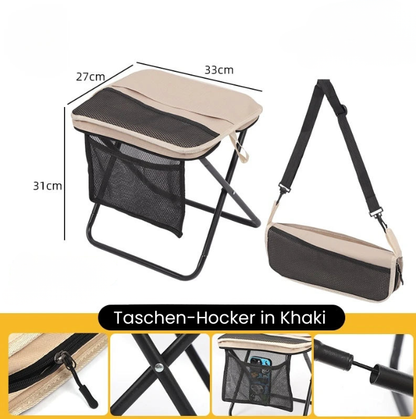 GoSeat – Klappbarer Taschenhocker für Komfort unterwegs