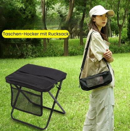 GoSeat – Klappbarer Taschenhocker für Komfort unterwegs