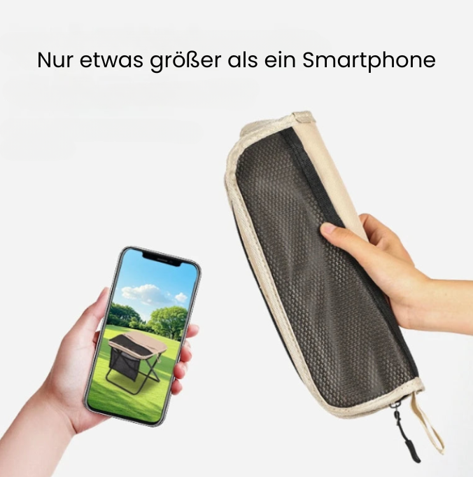 GoSeat – Klappbarer Taschenhocker für Komfort unterwegs