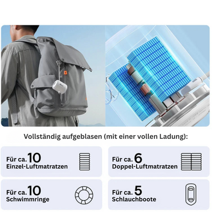 AirBlaze+ Leistungsstarke Luftpumpe mit Energie & Lichtpower