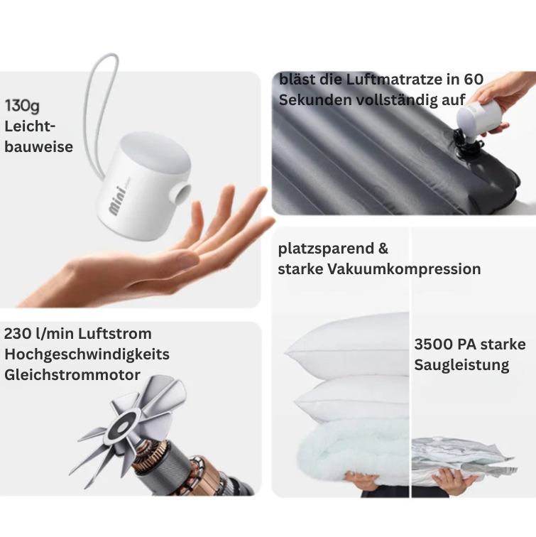 AirBlaze+ Leistungsstarke Luftpumpe mit Energie & Lichtpower