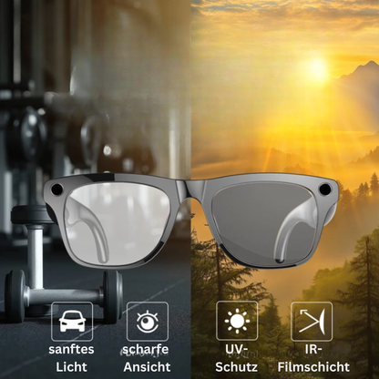 AirVision Pro – AI Smart Glasses - Fotochromische AR-Brille mit Kamera, KI-Übersetzung & Bluetooth-Audio